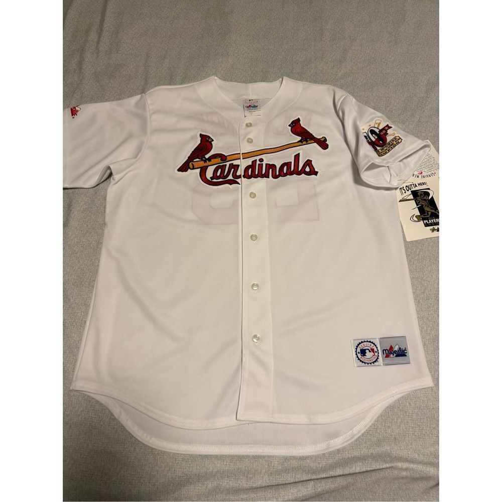 St. Louis Cardinals Size Large 70 HR Mark McGwire White Jersey Majestic Vintage